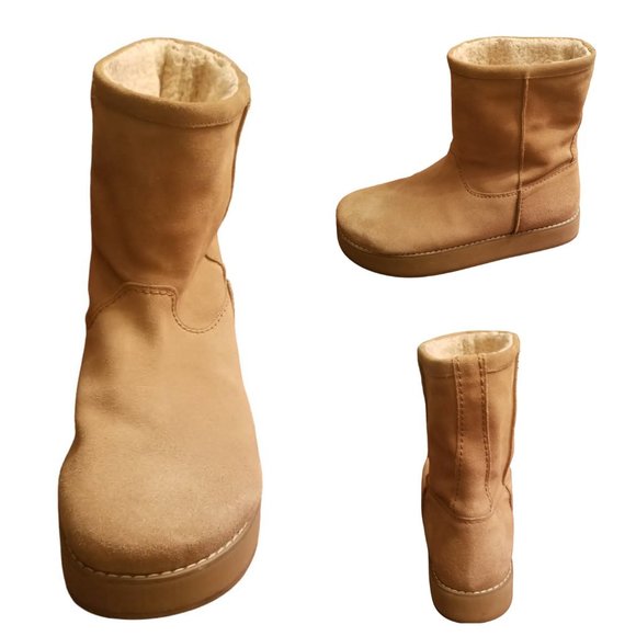 EUC | ZARA | Leather | Mid-rise Lined boots | Extra Fur Insoles | Size: 11 EU 44 main image 9
